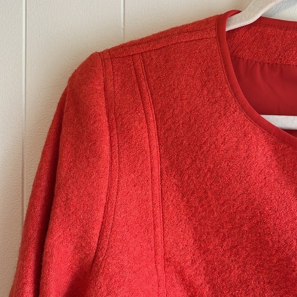 Talbots Berkshire Wool Blend Crop Red Orange Preppy Office Career Jacket Sz 10 - Picture 4 of 15